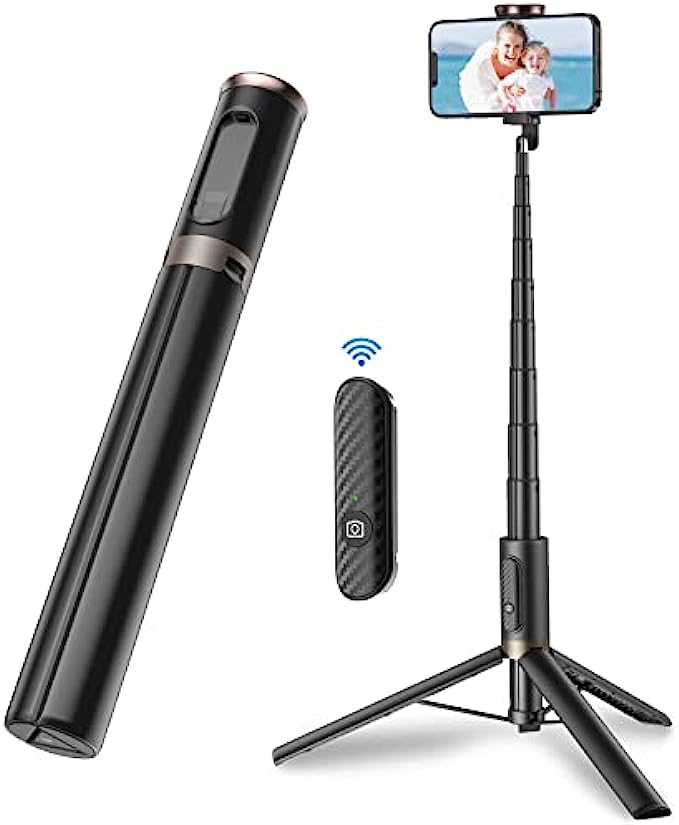 Toneof 60" Cell Phone Selfie Stick Tripodsmartphone Tripod Stand All In 1 With Integrated Wireless Remoteportablelightweightextendable Phone Tripod For 4'' 7'' Iphone And