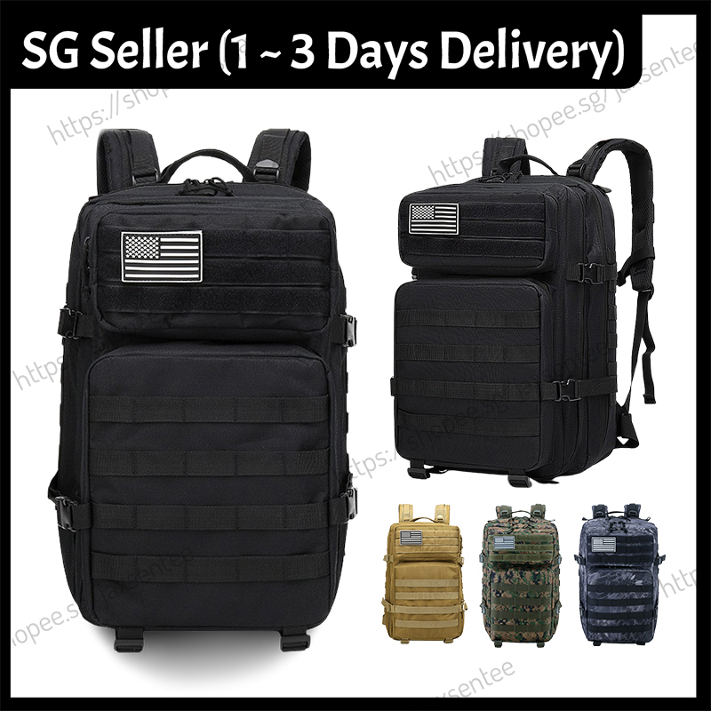 SG Seller!! Army Bag / Hiking Backpack | 45L Large Size | Spine Protection Bag | Best Outdoor